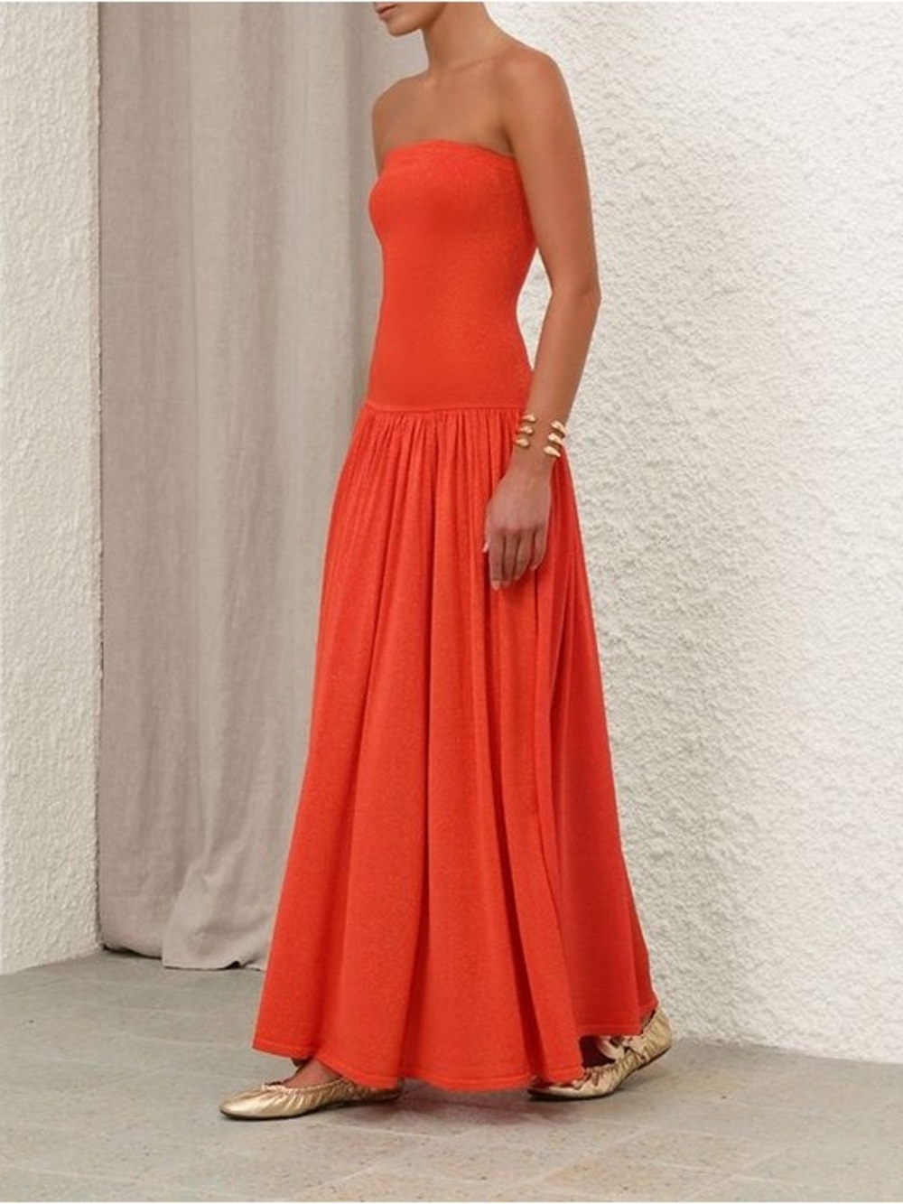 Zimmermann tranquility metallic strapless maxi 0 nwt